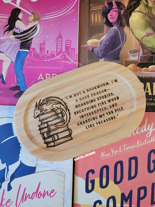 "Book Dragon" Wooden Ring Tray