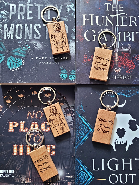 "Good Fucking Girl" – Masked Edition Wooden Keychain